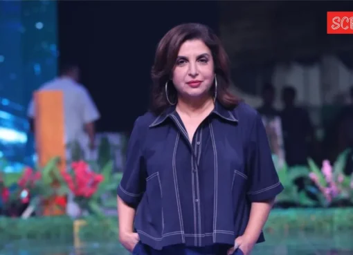 Filmmaker and choreographer Farah Khan smiling warmly at an event.