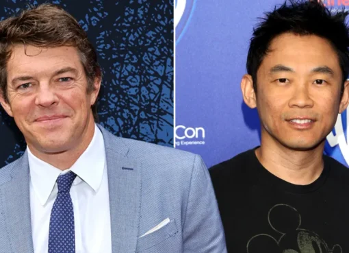 Jason Blum and James Wan speaking at an event.