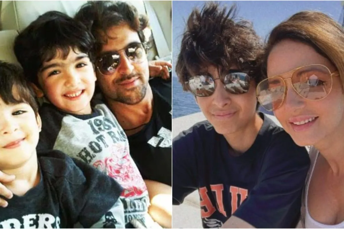 Hrithik Roshan and Sussanne Khan with their son Hridhan, celebrating his 18th birthday milestone.