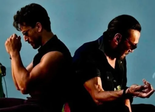 Jackie Shroff, looking thoughtful, talking about his son Tiger Shroff's movie career.