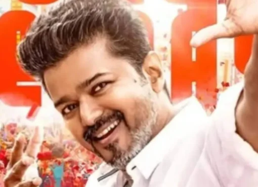 Thalapathy Vijay looking concerned, likely from a film scene.