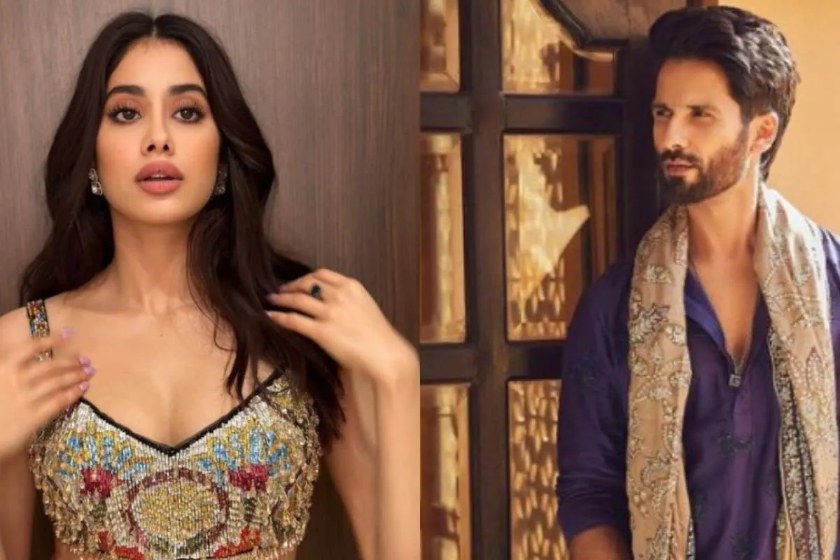 Janhvi Kapoor and Shahid Kapoor in a split frame