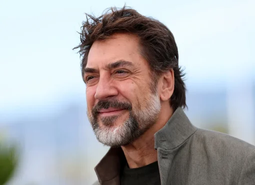 Javier Bardem speaking at a press conference at the Cannes Film Festival.