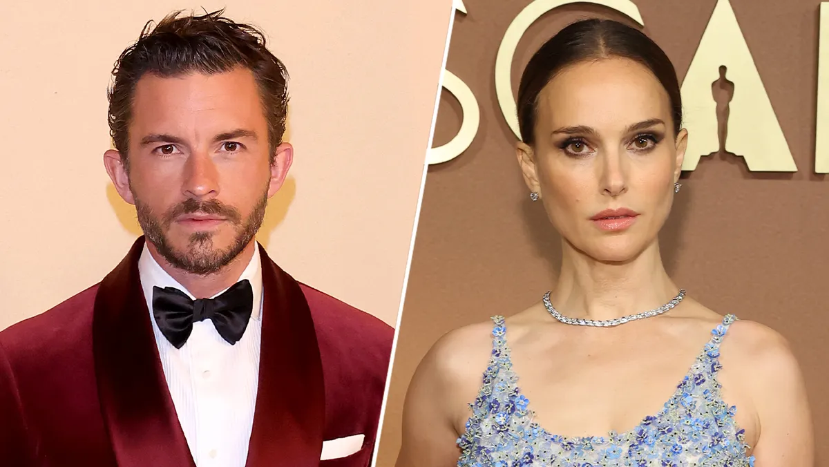 Natalie Portman and Jonathan Bailey at a high-end film event.