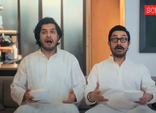 Aamir Khan speaking emotionally at a press event about his son Junaid