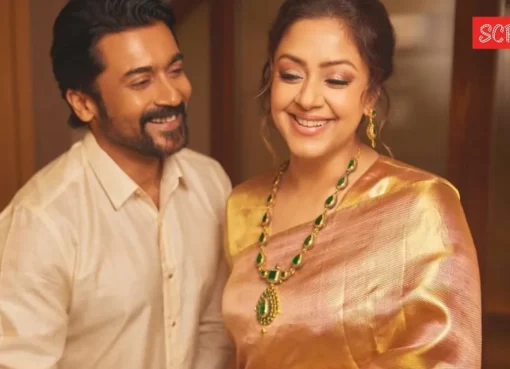 Jyotika smiling and looking thoughtful, possibly in an interview setting, with a calm and natural aesthetic.