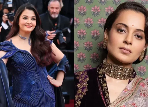 Kangana Ranaut and Aishwarya Rai Bachchan, perhaps at a public event, showing grace and confidence.