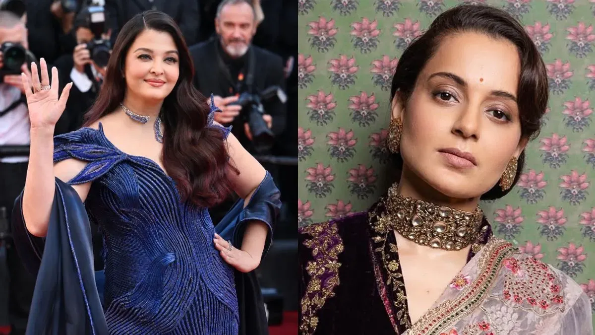 Kangana Ranaut and Aishwarya Rai Bachchan, perhaps at a public event, showing grace and confidence.