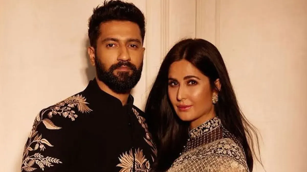 Katrina Kaif and Vicky Kaushal holding baby Vihaan at the airport.