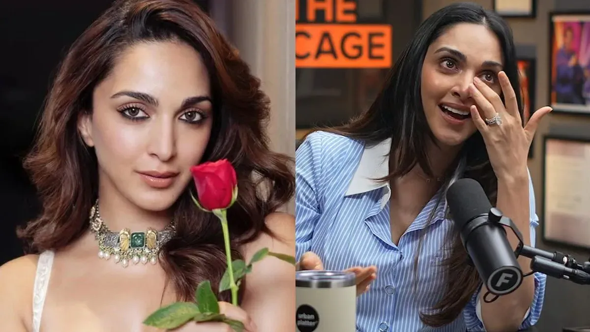 Kiara Advani looking emotional while speaking.