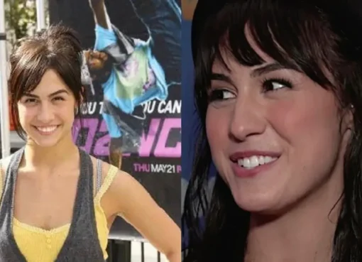 Lauren Gottlieb in a vibrant dance pose from a movie set.