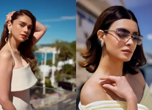 Zendaya, Diana Penty, and Aditi Rao Hydari wearing light-toned, elegant outfits.