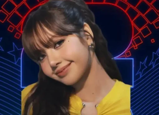 Lisa from Blackpink performing on a brightly lit stage.