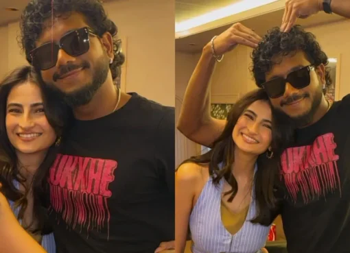 Palak Tiwari and King smiling together.