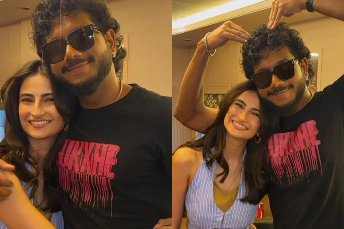 Palak Tiwari and King smiling together.
