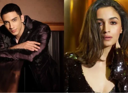 Alia Bhatt smiling, with text mentioning 'Maskara' song from Imtiaz Ali's film.