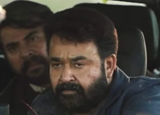 Mohanlal, a Malayalam actor, in a thoughtful pose.