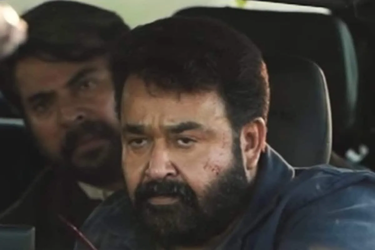 Mohanlal, a Malayalam actor, in a thoughtful pose.