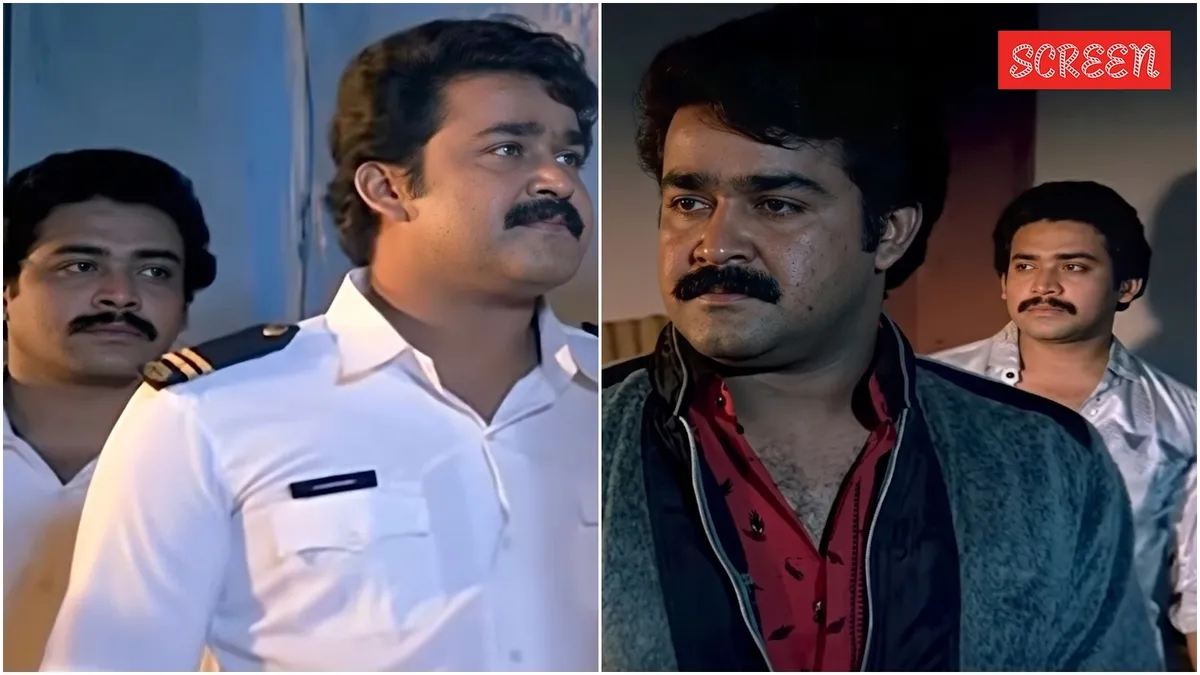 Mohanlal looking sad.