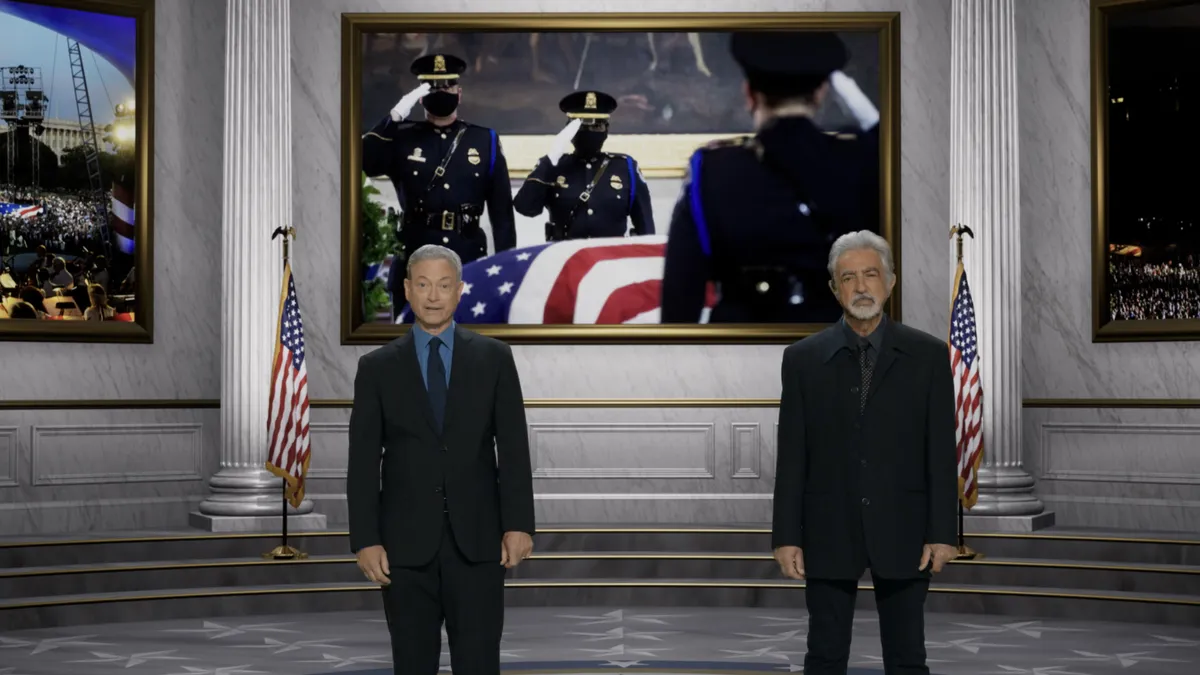 Joe Mantegna and Gary Sinise hosting the National Memorial Day Concert at the U.S. Capitol.