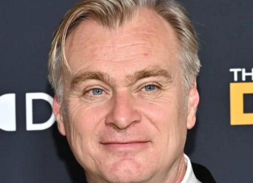 Christopher Nolan's filmography displayed at a cinema.