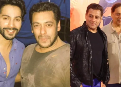 Varun Dhawan and David Dhawan smiling.