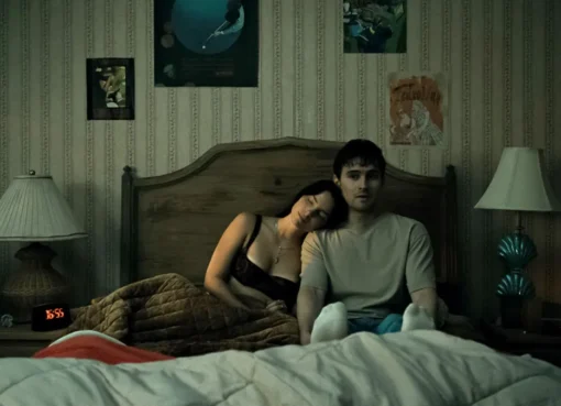 A dark and moody cinematic shot from the horror film Obsession