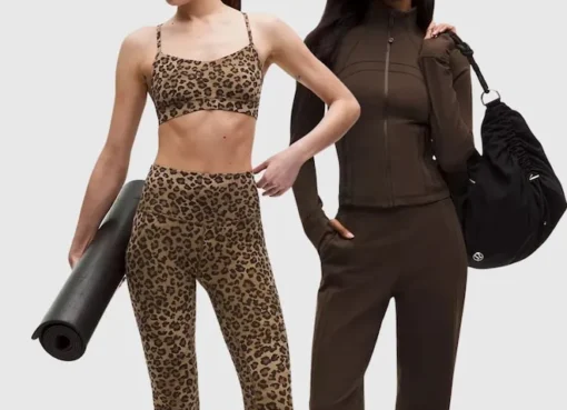 A pair of Lululemon Align leggings in a neutral color.