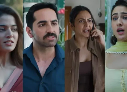 Ayushmann Khurrana looking thoughtful in a promotional still from his new movie.