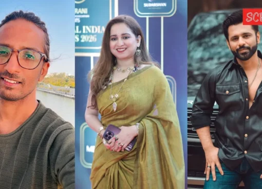 Prajakta Shukre, Rahul Vaidya, and Amit Sana smiling during their time on Indian Idol, implying a past moment of conflict.