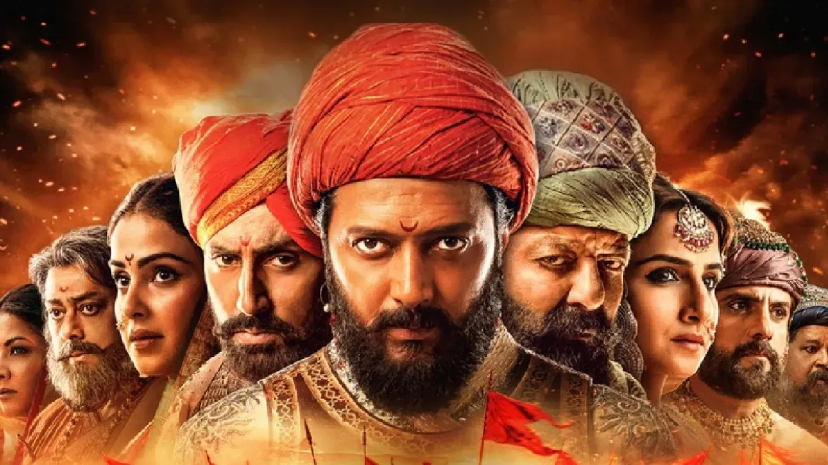 Riteish Deshmukh in a still from Raja Shivaji.