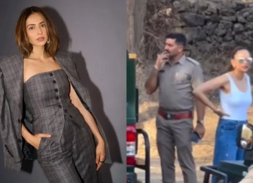 Rakul Preet Singh in a natural setting, possibly near Gir National Park.