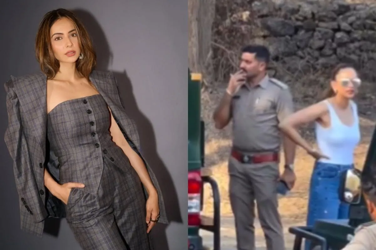 Rakul Preet Singh in a natural setting, possibly near Gir National Park.