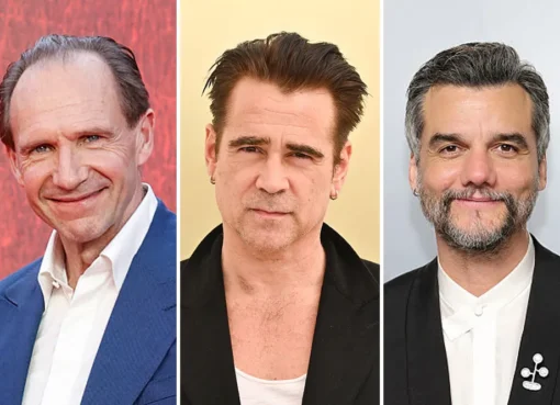 Three actors, Ralph Fiennes, Colin Farrell, and Wagner Moura, for the new movie 'Art'.