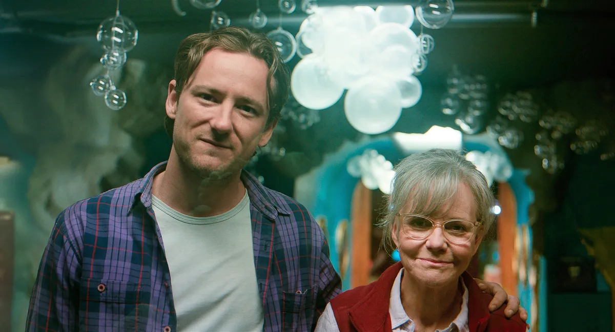 Sally Field and Lewis Pullman in a still from the movie 'Remarkably Bright Creatures'.