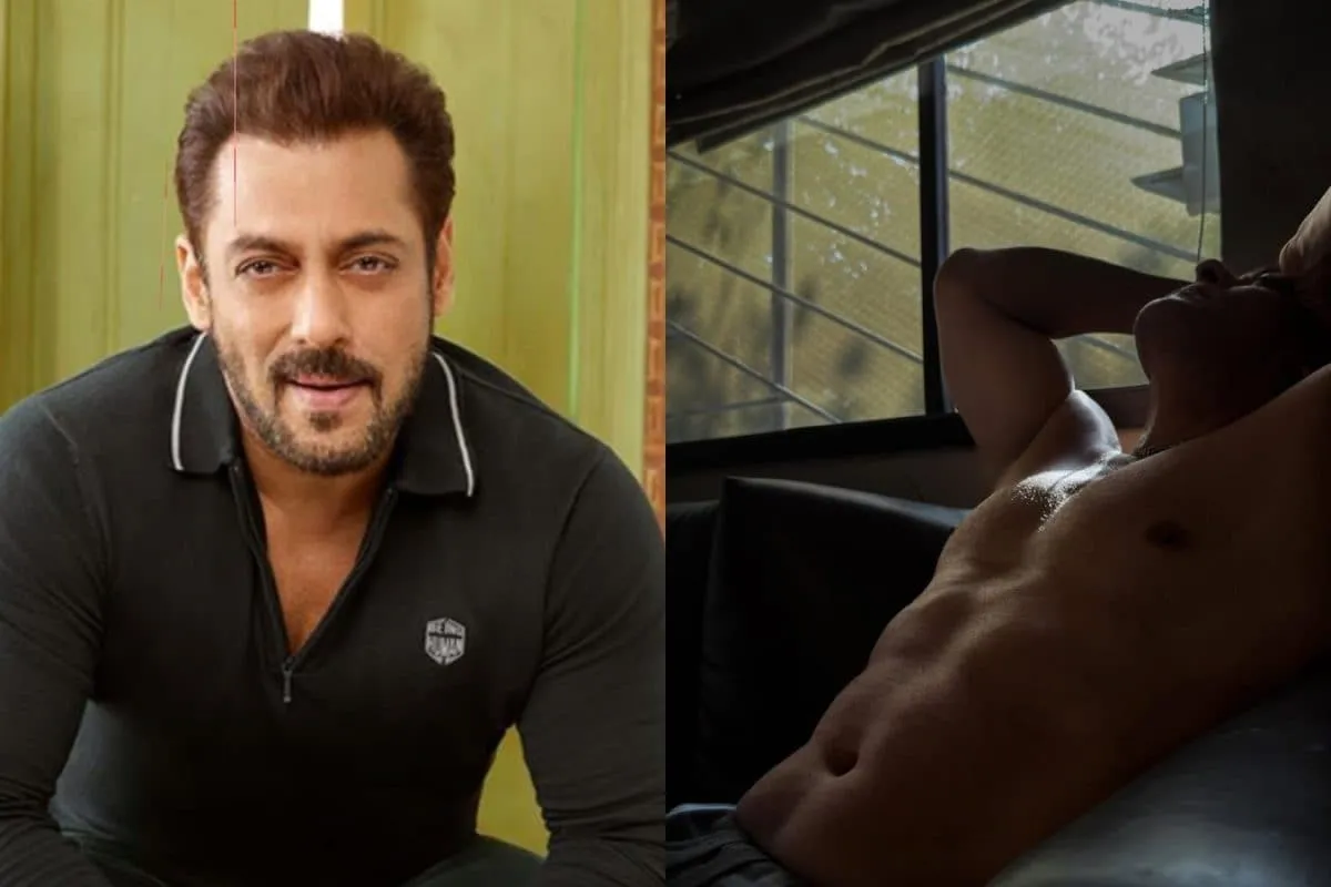 Salman Khan showing off his toned muscles and abs in a shirtless social media post.