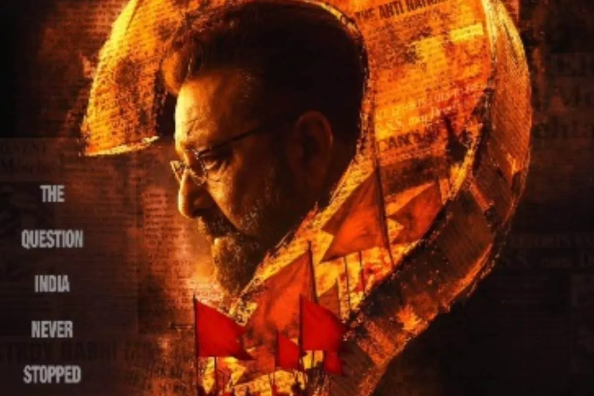 A dark and moody movie poster featuring actor Sanjay Dutt.