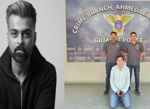 A collage of images showing a man with Bollywood actors.