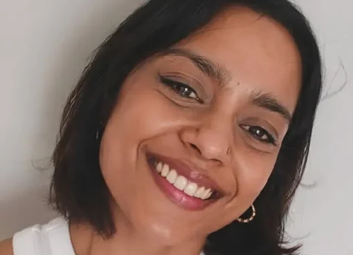 Actress Shahana Goswami smiling warmly.