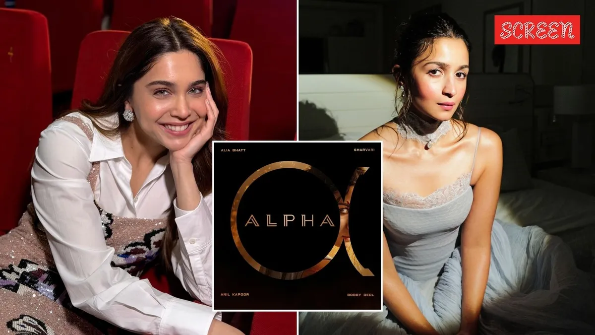 Sharvari Wagh and Alia Bhatt smiling and posing together at a film event.