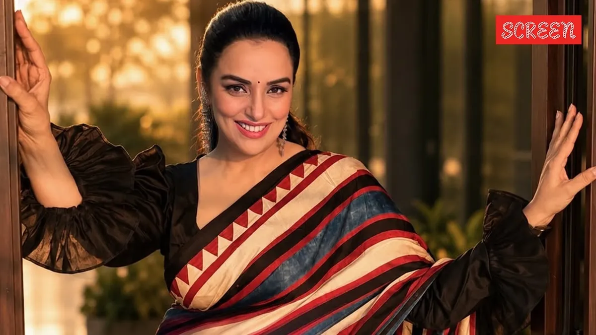 Actress Shwetha Menon speaking thoughtfully, appearing concerned.