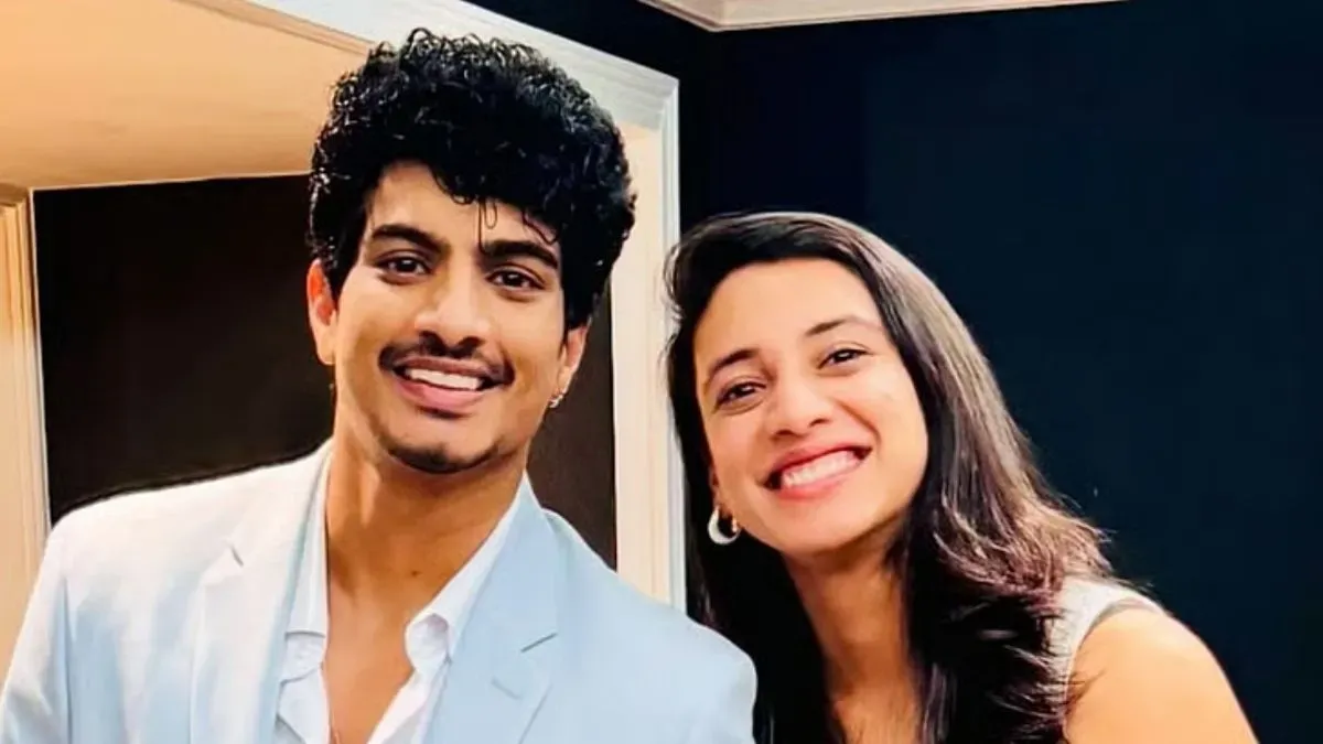 Smriti Mandhana and Palash Muchhal in separate images.