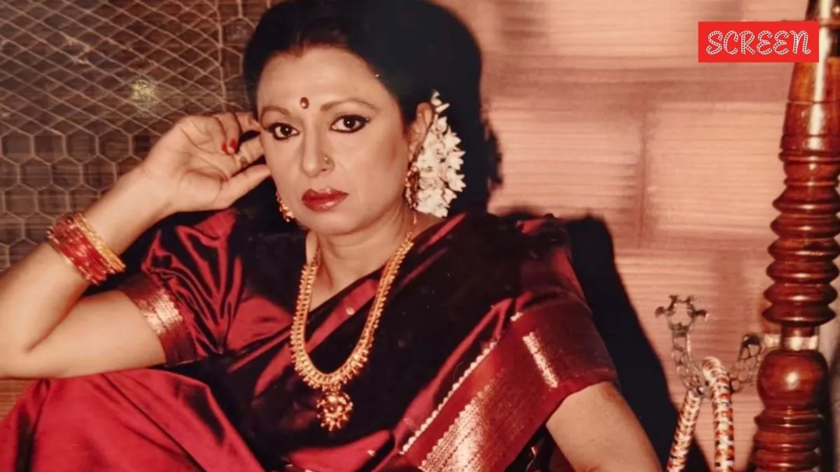 An actress looking thoughtful on a film set.