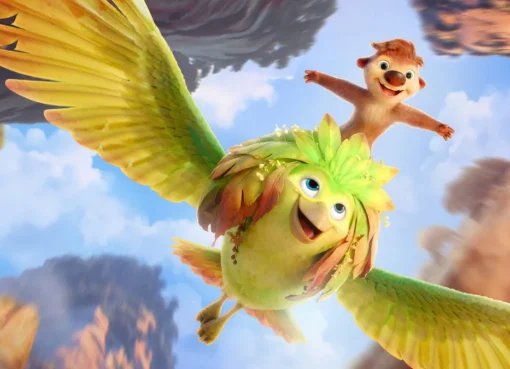 Promotional image for the animated movie "Swapped," featuring whimsical woodland characters in a fantastical setting.