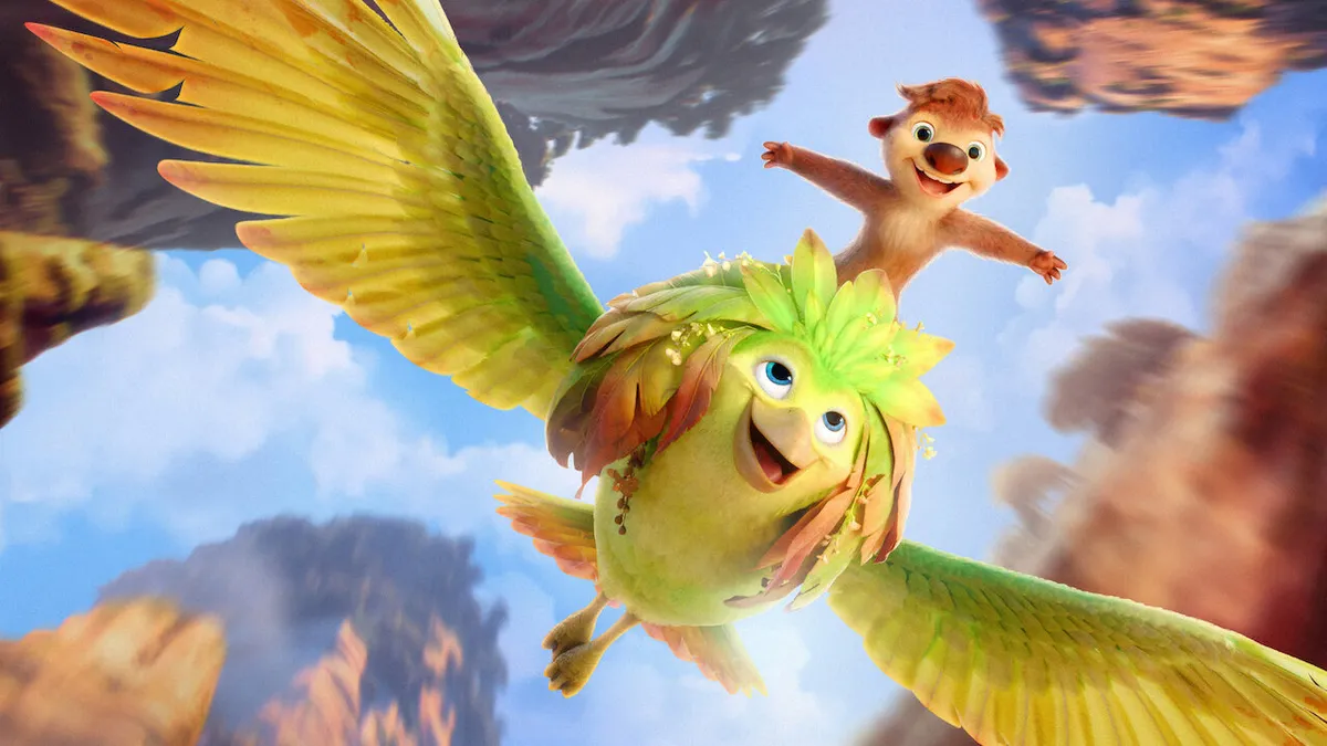 Promotional image for the animated movie "Swapped," featuring whimsical woodland characters in a fantastical setting.