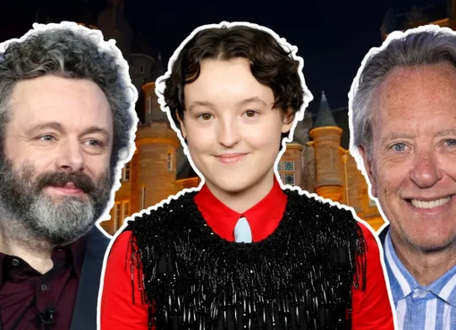 Bella Ramsey, Michael Sheen, and Richard E. Grant looking mysterious for 'The Celebrity Traitors' show.