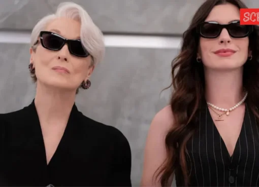 A still image from The Devil Wears Prada showing Meryl Streep and Anne Hathaway.