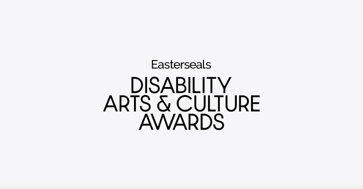 Award statue with new Easterseals Disability Arts & Culture Awards logo.