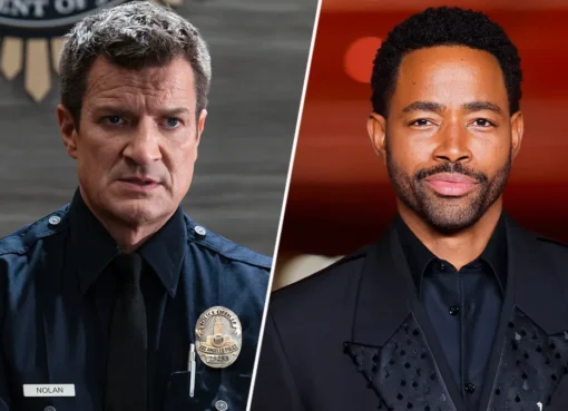 Nathan Fillion as Officer John Nolan from The Rookie looking determined.
