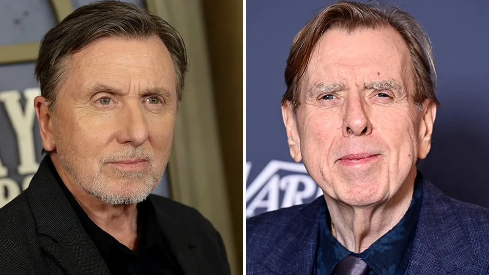 Headshots of Tim Roth and Timothy Spall, looking intense and serious.